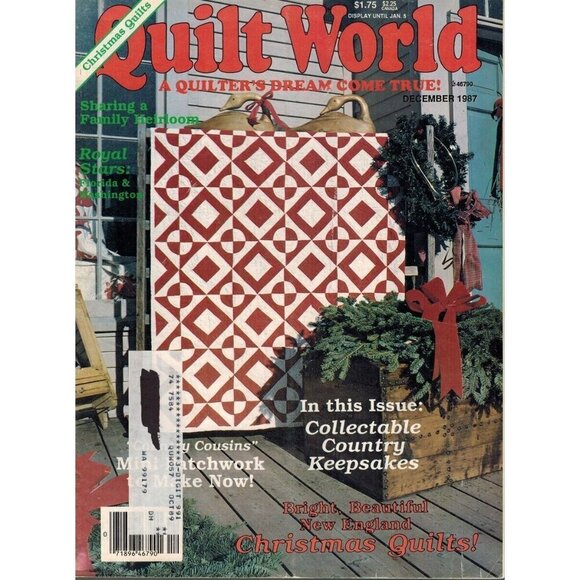 QUILT WORLD MAGAZINE, DECEMBER 1987 State Royal Stars, Christmas Quilts - Picture 1 of 2
